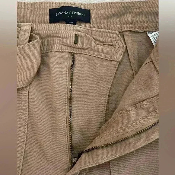 🆕Banana Republic Size 4T High Rise Denim Cargo Pants Slim Fit Cropped Ankle Fit - Picture 6 of 11